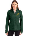 NDSU Bison Vintage Cutter & Buck Mainsail Full Zip Hooded Womens Jacket Hunter Heather Front Thumbnail Image