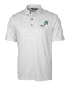 NDSU Bison Vintage Cutter & Buck Pike Double Dot Print Stretch Mens Polo Charcoal Mannequin Thumbnail Image
