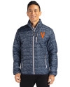 Virginia Hoos College Vault Cutter & Buck Rainier PrimaLoft® Mens Eco Insulated Full Zip Printed Puffer Jacket Dark Navy Front Thumbnail Image