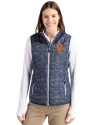 Virginia Hoos College Vault Cutter & Buck Rainier PrimaLoft® Womens Eco Insulated Full Zip Printed Puffer Vest Dark Navy Front Thumbnail Image