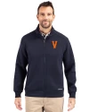 View image 1: Virginia Hoos College Vault Cutter & Buck Roam Eco Recycled Full Zip Mens Big & Tall Jacket Navy Blue Front