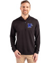 Memphis Tigers Cutter & Buck Virtue Eco Pique Recycled Quarter Zip Mens Big & Tall Pullover Black Front Thumbnail Image