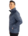 New York Yankees Stars & Stripes Cutter & Buck Rainier PrimaLoft® Mens Eco Insulated Full Zip Printed Puffer Jacket Dark Navy Side Thumbnail Image