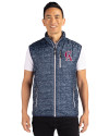 Los Angeles Angels Cooperstown Cutter & Buck Rainier PrimaLoft® Mens Eco Insulated Full Zip Printed Puffer Vest Dark Navy Front Thumbnail Image