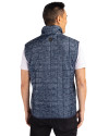 Quinnipiac Bobcats Cutter & Buck Rainier PrimaLoft® Mens Eco Insulated Full Zip Printed Puffer Vest Dark Navy Back Thumbnail Image