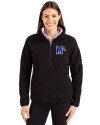 View image 1: Memphis Tigers Cutter & Buck Cascade Epic Comfort Recycled Sherpa Fleece Womens Pullover Jacket Black Front