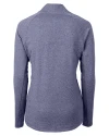 New England Patriots NFL Helmet Cutter & Buck Adapt Eco Knit Heather Recycled Womens Full Zip Navy Blue Heather Mannequin Back Thumbnail Image