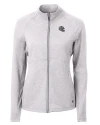 New England Patriots NFL Helmet Cutter & Buck Adapt Eco Knit Heather Recycled Womens Full Zip Polished Heather Mannequin Thumbnail Image