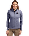 Chicago Bears NFL Helmet Cutter & Buck Adapt Eco Knit Heather Recycled Womens Full Zip Navy Blue Heather Front Thumbnail Image