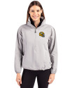 Green Bay Packers NFL Helmet Cutter & Buck Charter Eco Recycled Womens Anorak Jacket Polished Medium Gray Front Thumbnail Image