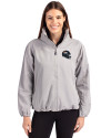Denver Broncos NFL Helmet Cutter & Buck Charter Eco Recycled Womens Full-Zip Jacket Polished Medium Gray Front Thumbnail Image