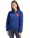 Denver Broncos Historic Cutter & Buck Charter Recycled Packable Womens Full Zip Jacket Tour Blue Front Thumbnail Image