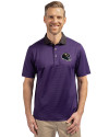Baltimore Ravens NFL Helmet Cutter & Buck Virtue Eco Pique Micro Stripe Recycled Mens Polo College Purple/Black Front Thumbnail Image