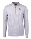Los Angeles Chargers NFL Helmet Cutter & Buck Virtue Eco Pique Micro Stripe Recycled Mens Big & Tall Quarter Zip Polished/White Mannequin Thumbnail Image