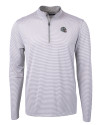 New England Patriots NFL Helmet Cutter & Buck Virtue Eco Pique Micro Stripe Recycled Mens Quarter Zip Polished/White Mannequin Thumbnail Image