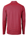 New England Patriots NFL Helmet Cutter & Buck Virtue Eco Pique Micro Stripe Recycled Mens Quarter Zip Red/Navy Blue Mannequin Back Thumbnail Image