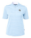 Los Angeles Chargers NFL Helmet Cutter & Buck Virtue Eco Pique Stripe Recycled Womens Top Atlas Light Blue Mannequin Thumbnail Image