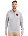Chicago Bears Historic Cutter & Buck Adapt Eco Knit Heather Mens Big & Tall Quarter Zip Pullover Polished Heather Front Thumbnail Image