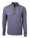 New England Patriots NFL Helmet Cutter & Buck Adapt Eco Knit Heather Mens Big & Tall Quarter Zip Pullover Navy Blue Heather Mannequin Thumbnail Image