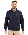 Chicago Bears Historic Cutter & Buck Roam Eco Recycled Full Zip Mens Big & Tall Jacket Navy Blue Front Thumbnail Image