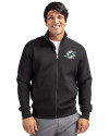 Miami Dolphins Cutter & Buck Roam Eco Recycled Full Zip Mens Big & Tall Jacket Black Front Thumbnail Image