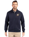 Houston Astros City Connect Cutter & Buck Roam Eco Recycled Full Zip Mens Big & Tall Jacket Navy Blue Front Thumbnail Image