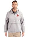 Tampa Bay Buccaneers Historic Cutter & Buck Charter Eco Recycled Mens Anorak Jacket Polished Medium Gray Front Thumbnail Image
