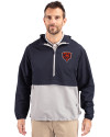 Chicago Bears Historic Cutter & Buck Charter Eco Recycled Mens Anorak Jacket Navy Blue/Polished Front Thumbnail Image