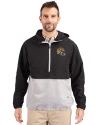 San Francisco 49ers NFL Helmet Cutter & Buck Charter Eco Recycled Mens Anorak Jacket Black/Polished Front Thumbnail Image