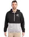 Miami Dolphins NFL Helmet Cutter & Buck Charter Eco Recycled Mens Anorak Jacket Black/Polished Front Thumbnail Image