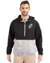 New Orleans Saints Historic Cutter & Buck Charter Eco Recycled Mens Anorak Jacket Black/Polished Front Thumbnail Image