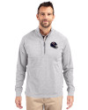 Chicago Bears NFL Helmet Cutter & Buck Adapt Eco Knit Heather Mens Quarter Zip Pullover Polished Heather Front Thumbnail Image