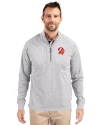View image 7: Tampa Bay Buccaneers Historic Cutter & Buck Adapt Recycled Soft Knit Stretch Mens Heathered Quarter Zip Pullover  Polished Heather Front
