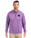 Baltimore Ravens NFL Helmet Cutter & Buck Adapt Eco Knit Heather Mens Quarter Zip Pullover College Purple Heather Front Thumbnail Image