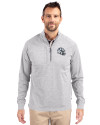 Indianapolis Colts NFL Helmet Cutter & Buck Adapt Eco Knit Heather Mens Quarter Zip Pullover Polished Heather Front Thumbnail Image