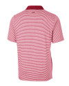 New England Patriots Americana Cutter & Buck Forge Tonal Stripe Stretch Mens Big and Tall Polo Cardinal Red Mannequin Back Thumbnail Image