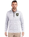 Army Black Knights Cutter & Buck Traverse Stretch Eco Camo Print Quarter Zip Mens Big and Tall Pullover Charcoal Front Thumbnail Image