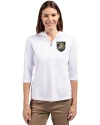 Army Black Knights Cutter & Buck Virtue Eco Pique Recycled Half Zip Pullover Womens Hoodie White Front Thumbnail Image