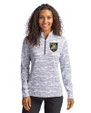 Army Black Knights Cutter & Buck Traverse Stretch Eco Camo Print Quarter Zip Womens Pullover Charcoal Front Thumbnail Image