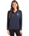 UConn Huskies - Cutter & Buck Coastline Epic Comfort Recycled Womens Hooded Shirt Navy Blue Front Thumbnail Image
