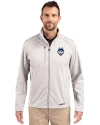UConn Huskies - Cutter & Buck Evoke Softshell Recycled Full Zip Mens Jacket CONCRETE Front Thumbnail Image