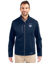 UConn Huskies - Cutter & Buck Evoke Softshell Recycled Full Zip Mens Jacket Navy Blue Front Thumbnail Image