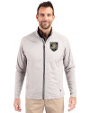 Army Black Knights Cutter & Buck Adapt Eco Knit Hybrid Recycled Mens Full Zip Jacket Polished Medium Gray Front Thumbnail Image