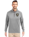 Army Black Knights Cutter & Buck Adapt Eco Knit Stretch Recycled Mens Quarter Zip Pullover Polished Medium Gray Front Thumbnail Image