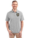 Army Black Knights Cutter & Buck Virtue Eco Pique Botanical Print Recycled Mens Polo Black Front Thumbnail Image