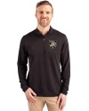 Army Black Knights Cutter & Buck Virtue Eco Pique Recycled Quarter Zip Mens Pullover Black Front Thumbnail Image