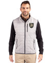 View image 4: Army Black Knights Cutter & Buck Rainier Recycled Insulated Puffer Mens Full Zip Vest Polished Medium Gray Front