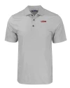 View image 3: UConn Huskies Cutter & Buck Pike Eco Tonal Geo Print Stretch Recycled Mens Polo Elemental Grey Mannequin