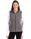 Carolina Panthers Mono Cutter & Buck Cascade Eco Fleece Womens Vest Elemental Grey/Black Front Thumbnail Image