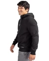 Carolina Panthers Mono Cutter & Buck Roam Epic Versatility Half Zip Recycled Mens Hooded Pullover Black Side Thumbnail Image